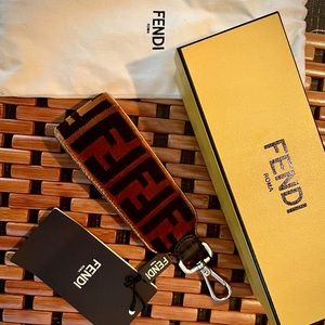 Brown and Black Velour Forever Fendi Keychain